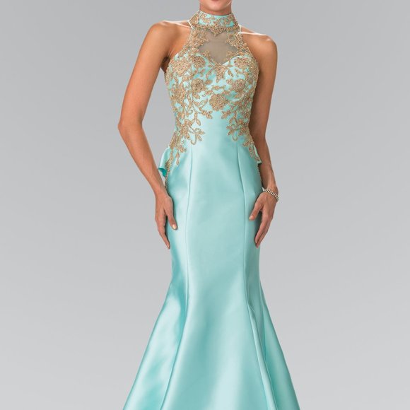 High Neck Sleeveless Mermaid Prom Dress GSGL2280